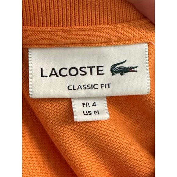Lacoste classic fit orange cotton short sleeves polo shirt size Medium - Picture 3 of 10